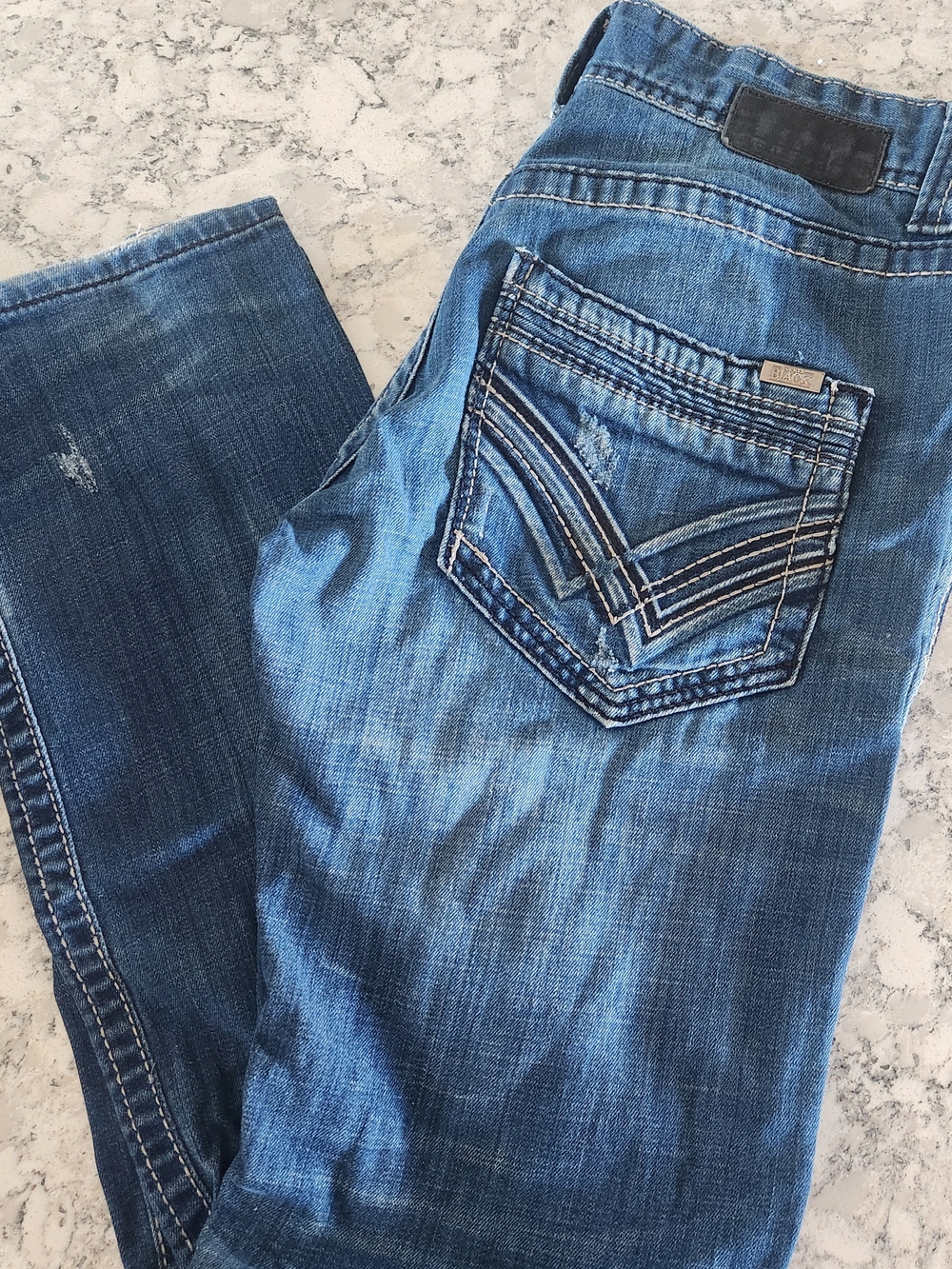 Buckle Men’s Blue Straight Jeans - Classic Pocket Stitch